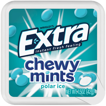Extra delivers Peppermint and Polar Ice Chewy Mints