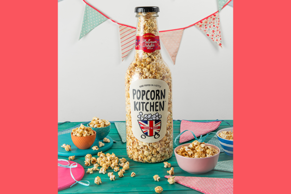 Popcorn Kitchen unveils Platinum Jubilee bottle & chocolate orange popcorn