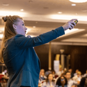 Myrthe de Beukelaar, of Innova Market Insights, was among the speakers at the World Confectionery Conference in Brussels for our 2022 event. Pic: Cedric Puisney