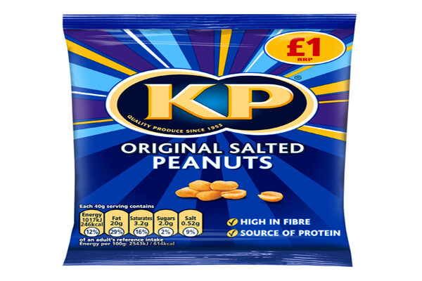 KP Dry Roasted Peanuts 21 X 50g Pub Card Pack - Healthy Savoury Snack UK