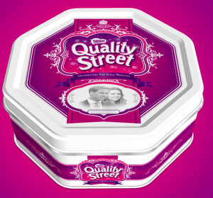Royal wedding tin from Quality Street